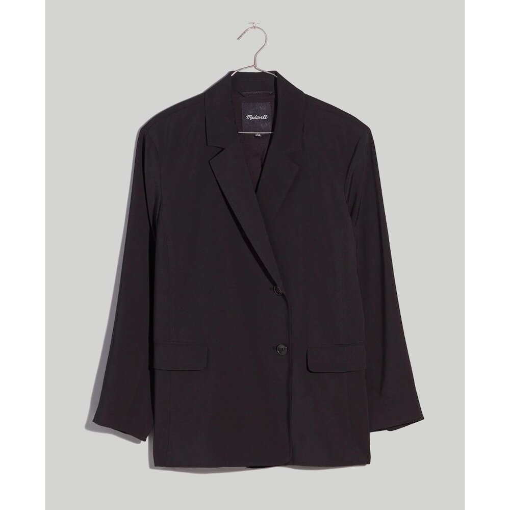 NWT Madewell Womens Plus Size XXL Black The Relaxed Blazer in Softdrape NEW